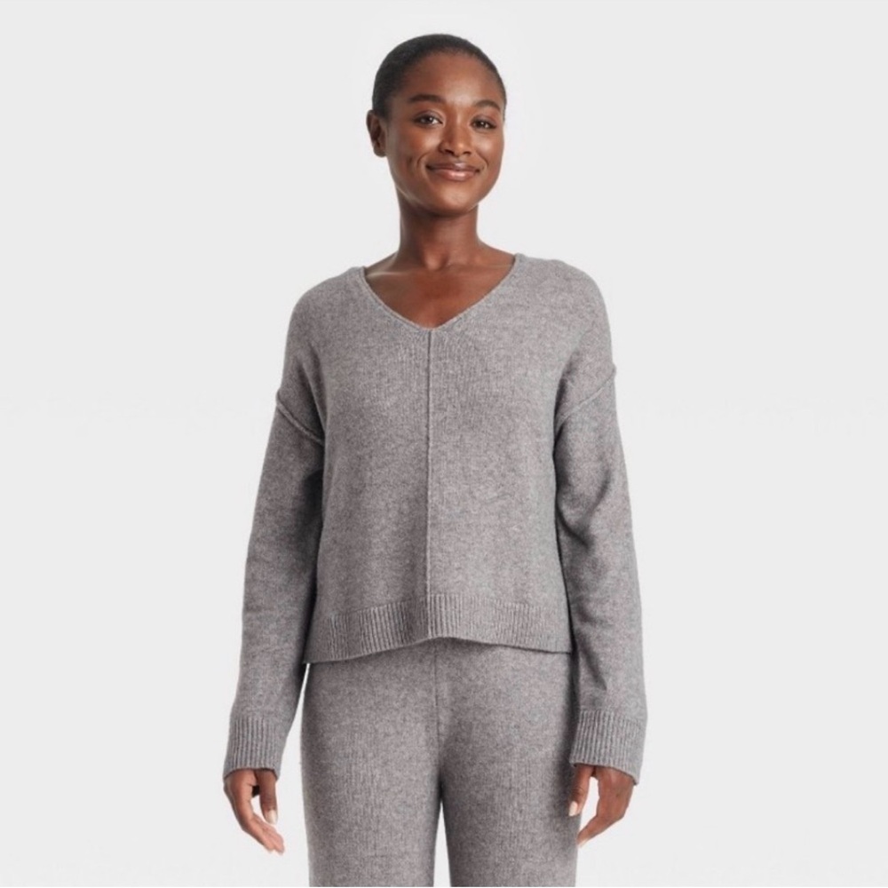Women's lounge Sweater Auden Plus Size 1X cozy top NWT huge sale gray XL